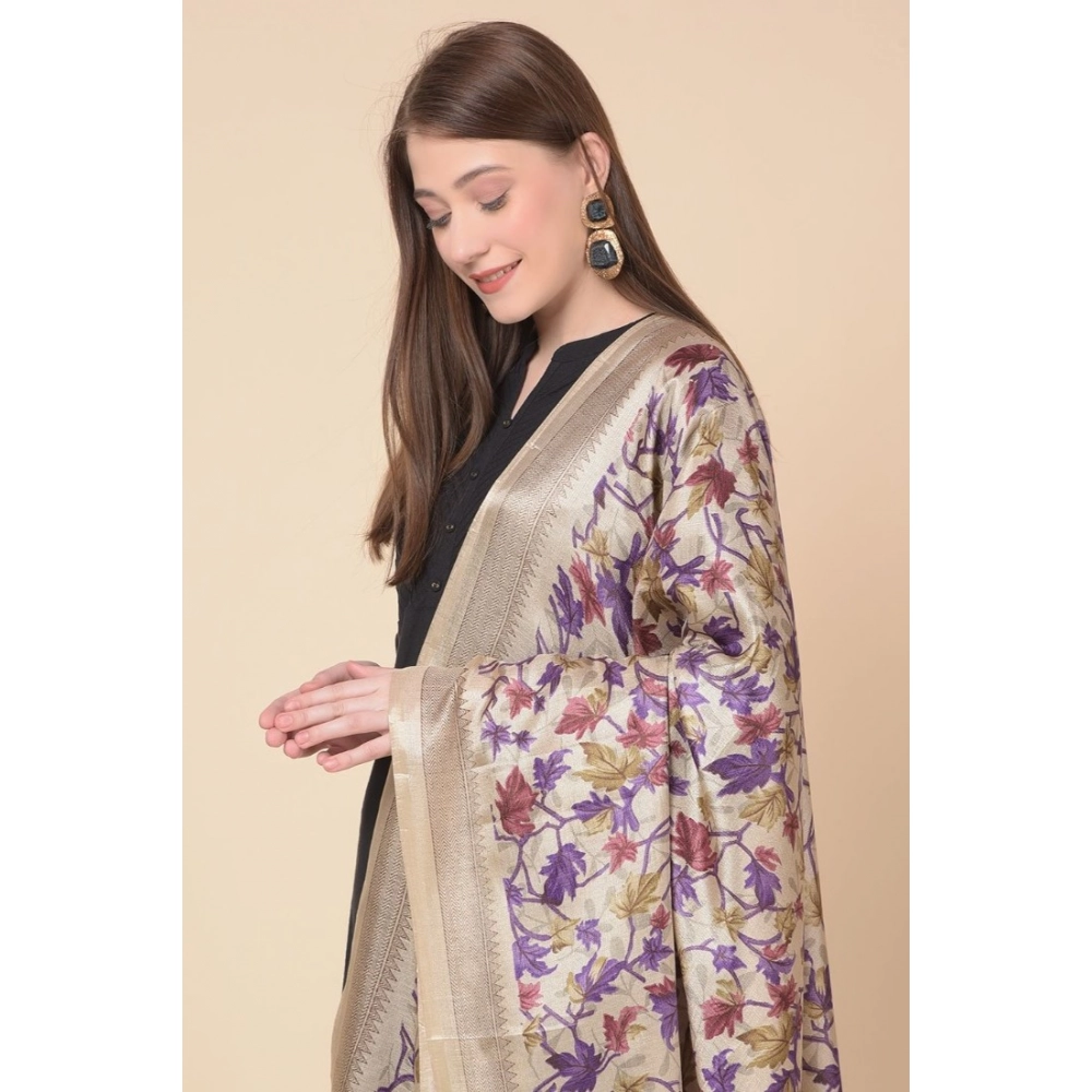 Women's Art Silk Printed Dupatta (Gold, Length:?2.25 to 2.50 Mtr) - Image 2