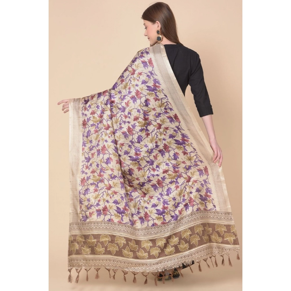 Women's Art Silk Printed Dupatta (Gold, Length:?2.25 to 2.50 Mtr) - Image 5