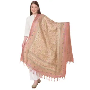 Women's Art Silk Printed Dupatta (Pink, Length:?2.25 to 2.50 Mtr)
