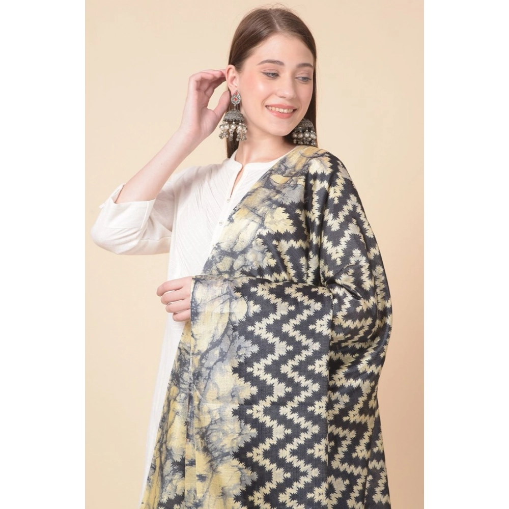 Women's Art Silk Printed Dupatta (Black, Length:?2.25 to 2.50 Mtr) - Image 3