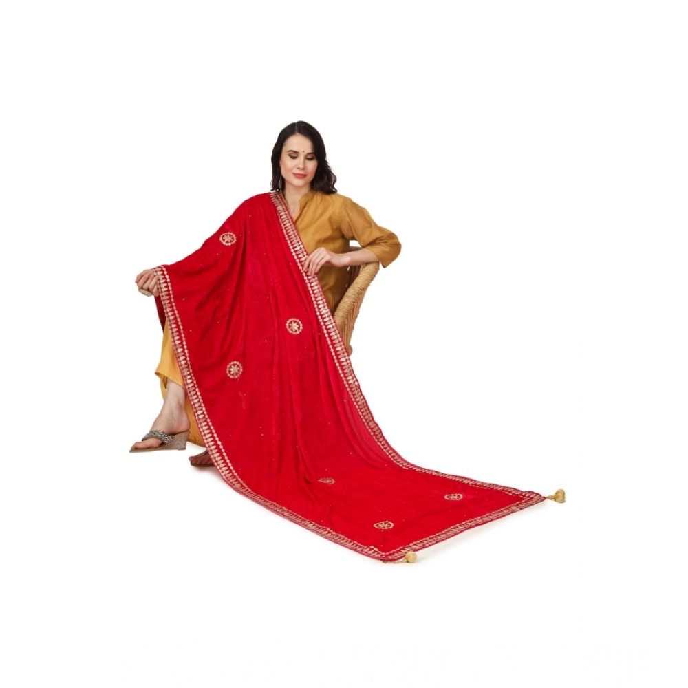 Women's Velvet Gotta Patti Dupatta (Pink, Length:?2.25 to 2.50 Mtr) - Image 2