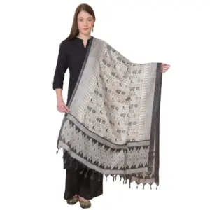 Women's Art Silk Printed Dupatta (Multicolored, Length:?2.25 to 2.50 Mtr)
