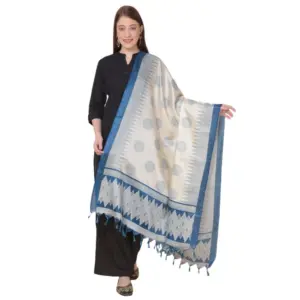 Women's Art Silk Printed Dupatta (Turquoise, Length:?2.25 to 2.50 Mtr)