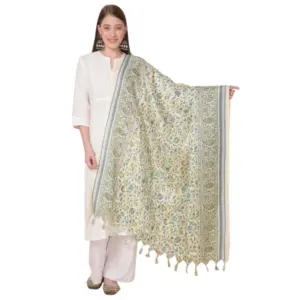 Women's Art Silk Printed Dupatta (Off White, Length:?2.25 to 2.50 Mtr)