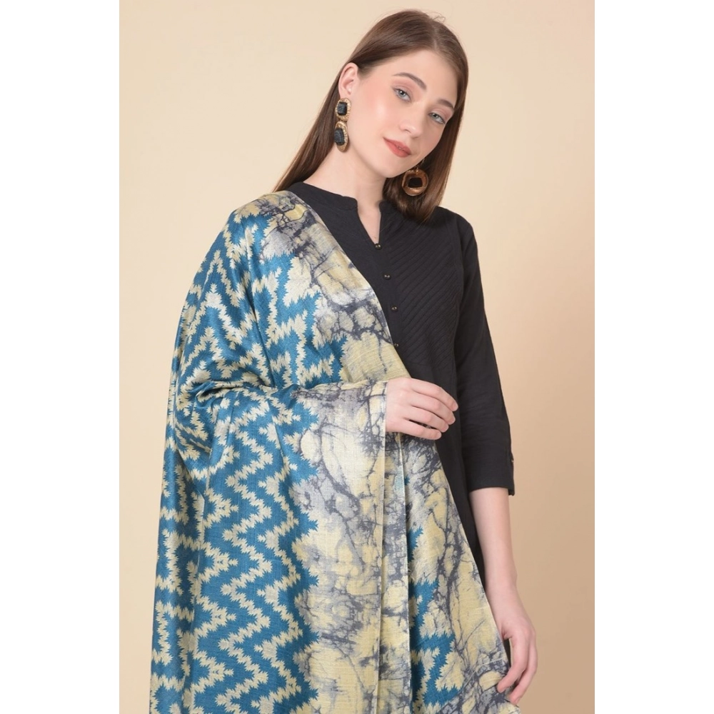 Women's Art Silk Printed Dupatta (Blue, Length:?2.25 to 2.50 Mtr) - Image 2