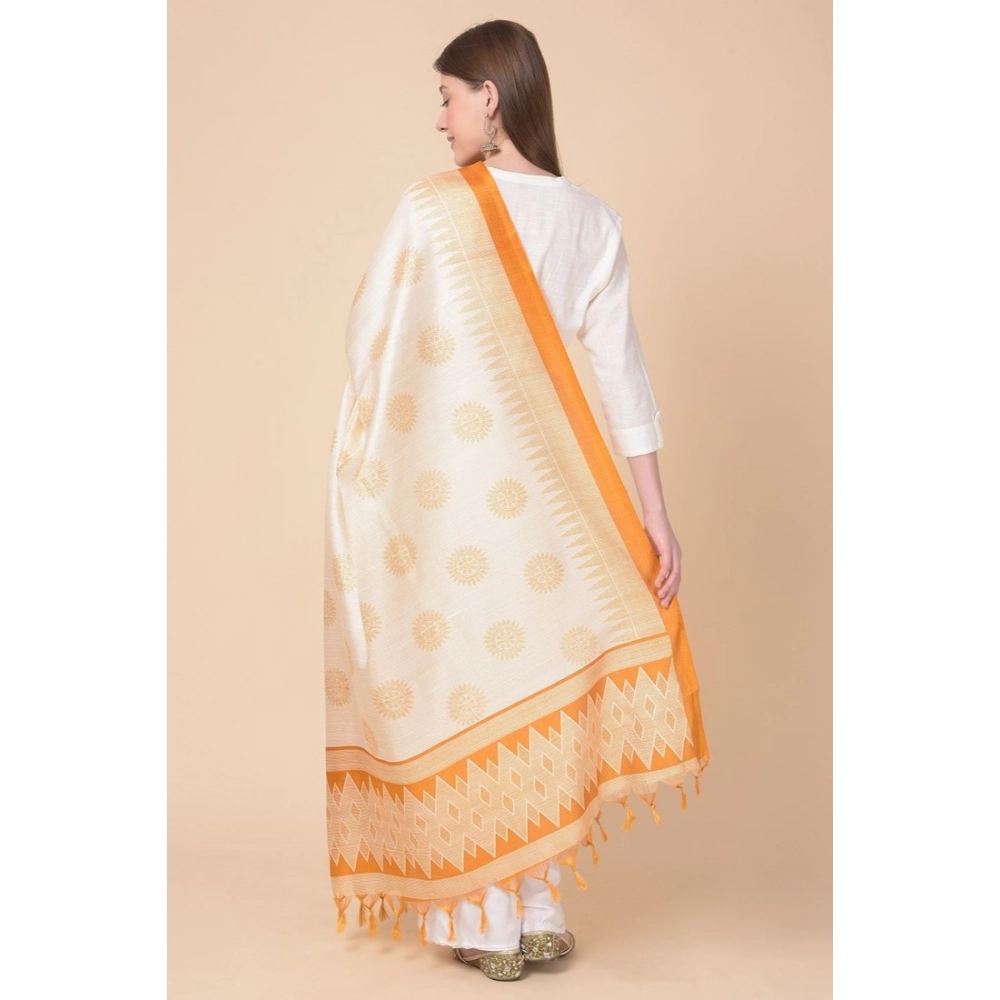 Women's Art Silk Printed Dupatta (Orange, Length:?2.25 to 2.50 Mtr) - Image 5