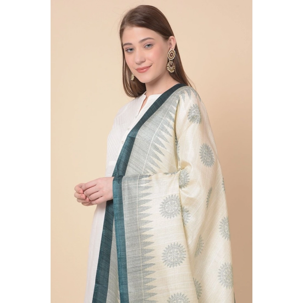 Women's Art Silk Printed Dupatta (Grey, Length:?2.25 to 2.50 Mtr) - Image 4