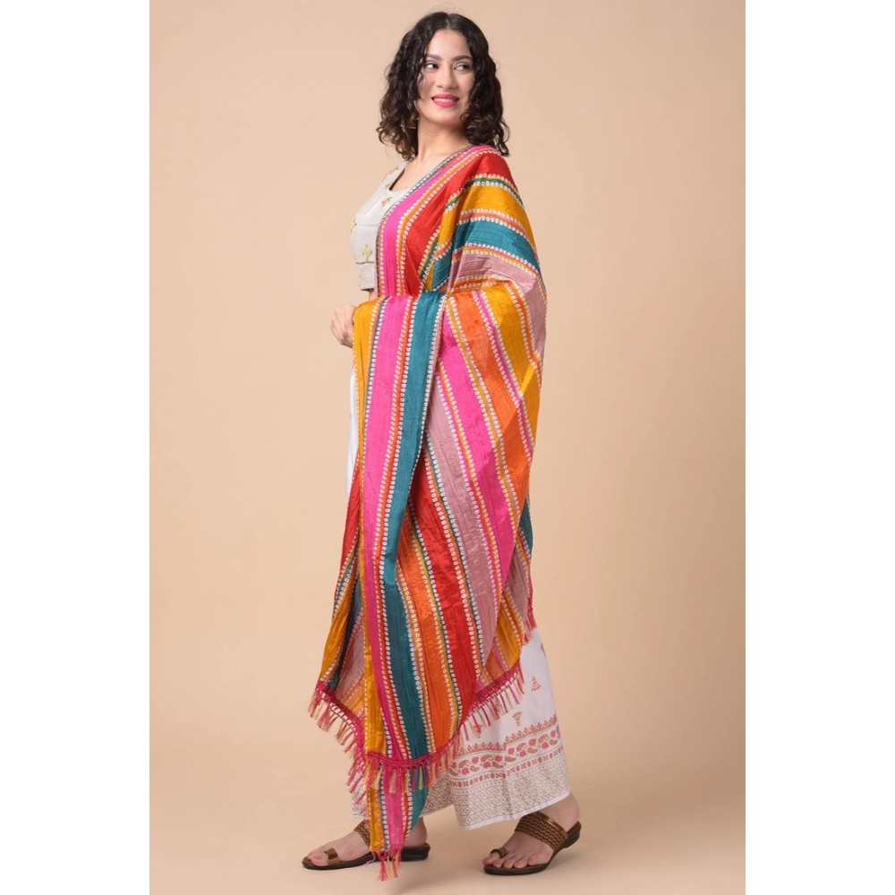 Women's Chanderi Printed Dupatta (Multicolor, Length:?2.25 to 2.50 Mtr) - Image 3
