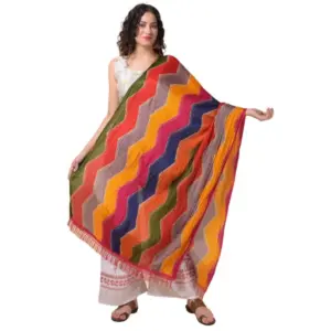 Women's Chanderi Printed Dupatta (Multicolor, Length:?2.25 to 2.50 Mtr)