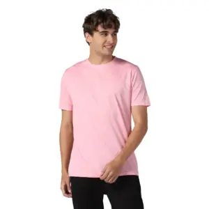 Men's?Casual Half Sleeve Solid Polyester Round Neck T-shirt (Pink)