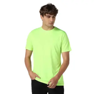 Men's?Casual Half Sleeve Solid Polyester Round Neck T-shirt (Neon)