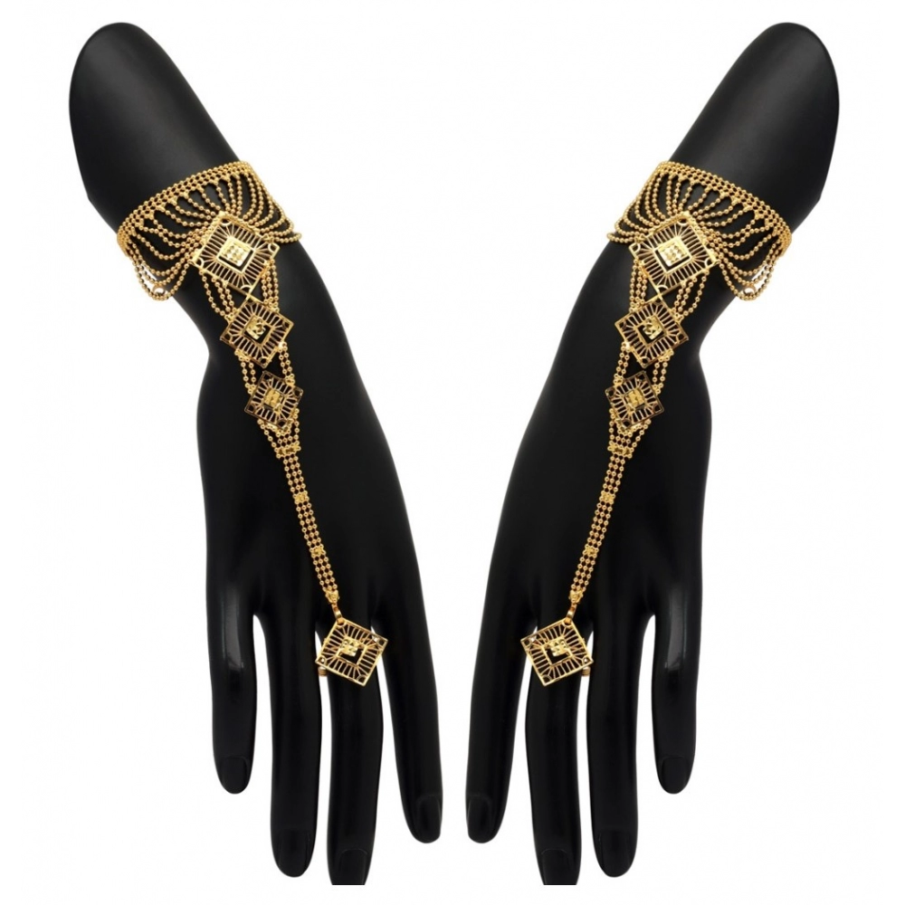 Women's Gold Plated Hathphool Adjustable Chain