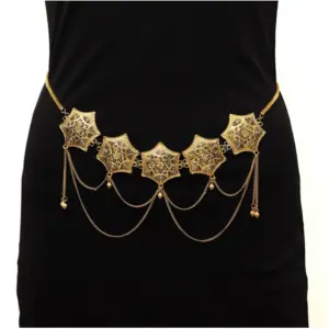 Women's Gold Plated Kamarband Waist Belt For Women//Girls Adjustable Chain