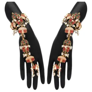 Women's Multi Color Meenakari Work Hathphool Adjustable Chain