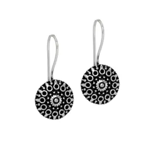 Women's Handmade Indian Traditional Designer Silver Oxidised Stud Brass Earrings