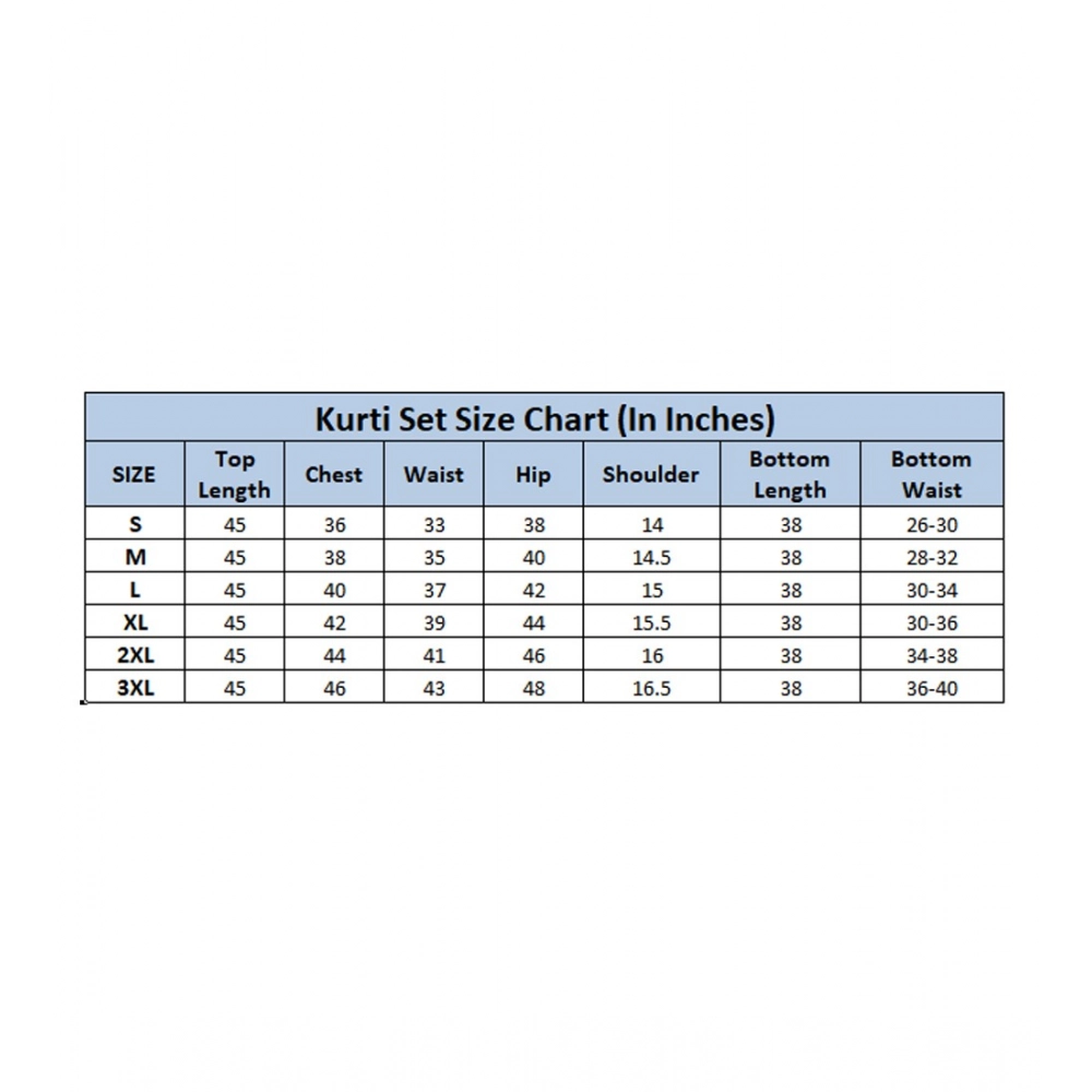 Women's Rayon Printed V Neck 3-4th Sleeve Kurti With Pant Set (Purple) - Image 2