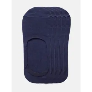 5 Pairs Unisex Casual Cotton Blended Solid No-show Socks (Navy)
