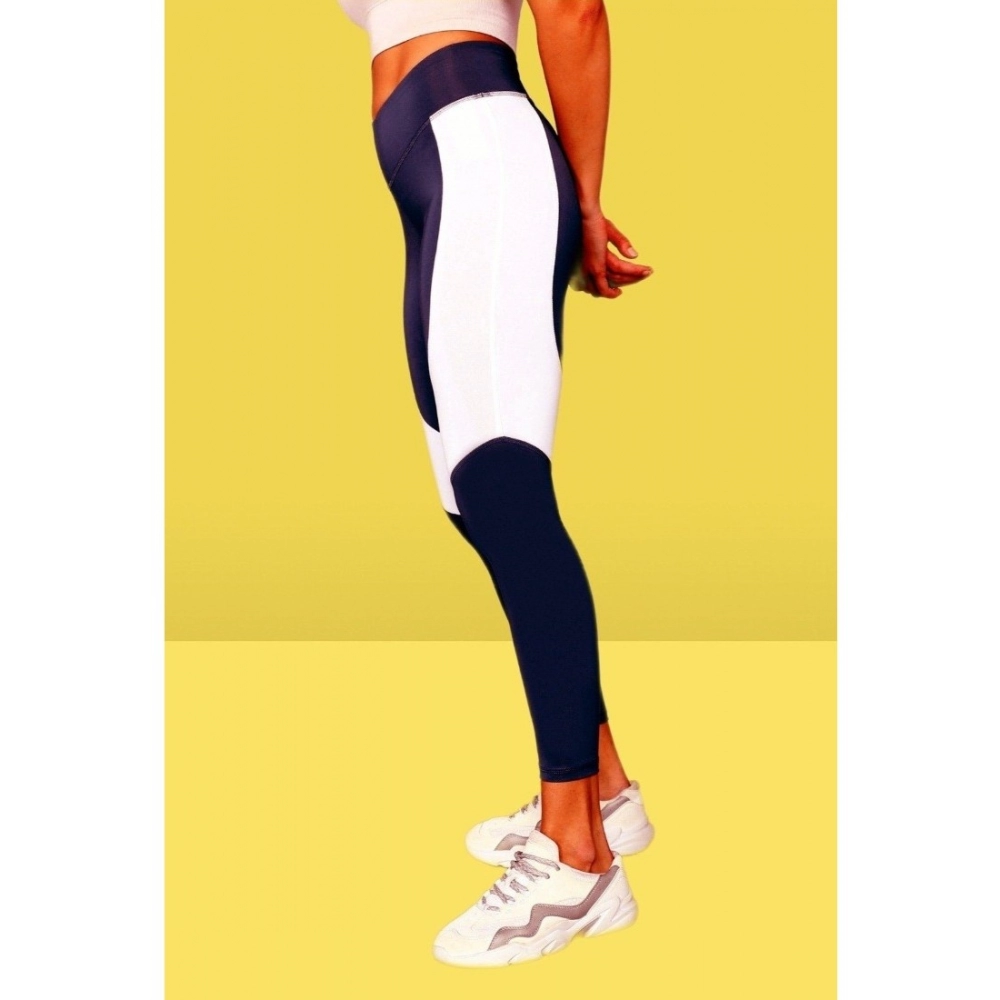 Women's Polyster Solid Sport Leggings (Purple) - Image 2