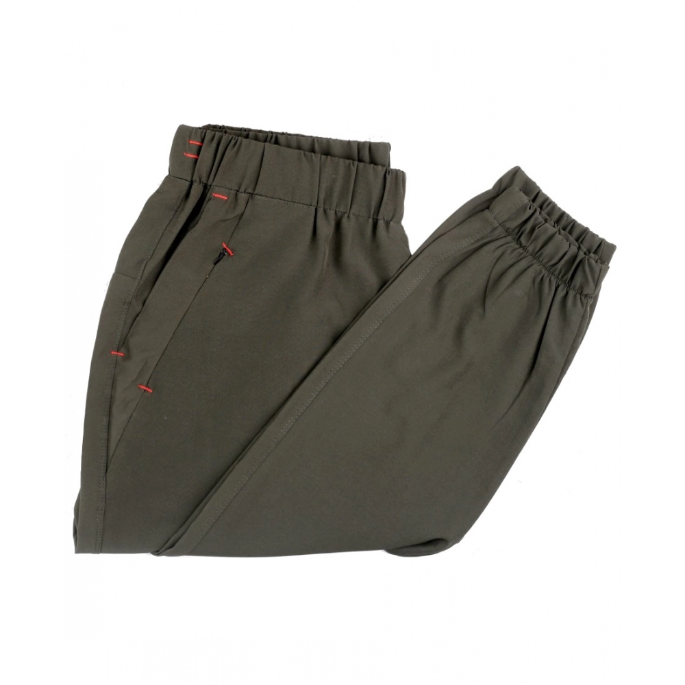 Men's Polyster Solid Track Pant-Lower (Dark Green) - Image 2