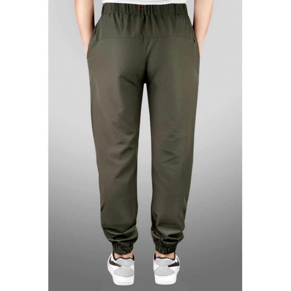 Men's Polyster Solid Track Pant-Lower (Dark Green) - Image 4