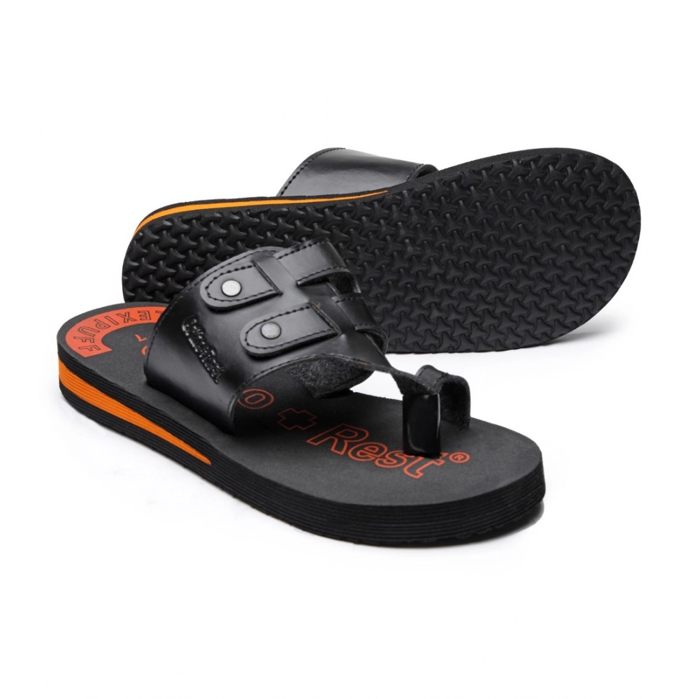 Unisex Rubber Comfortable Orthopedic Doctor Slipper and Flip Flops (Black) - Image 3