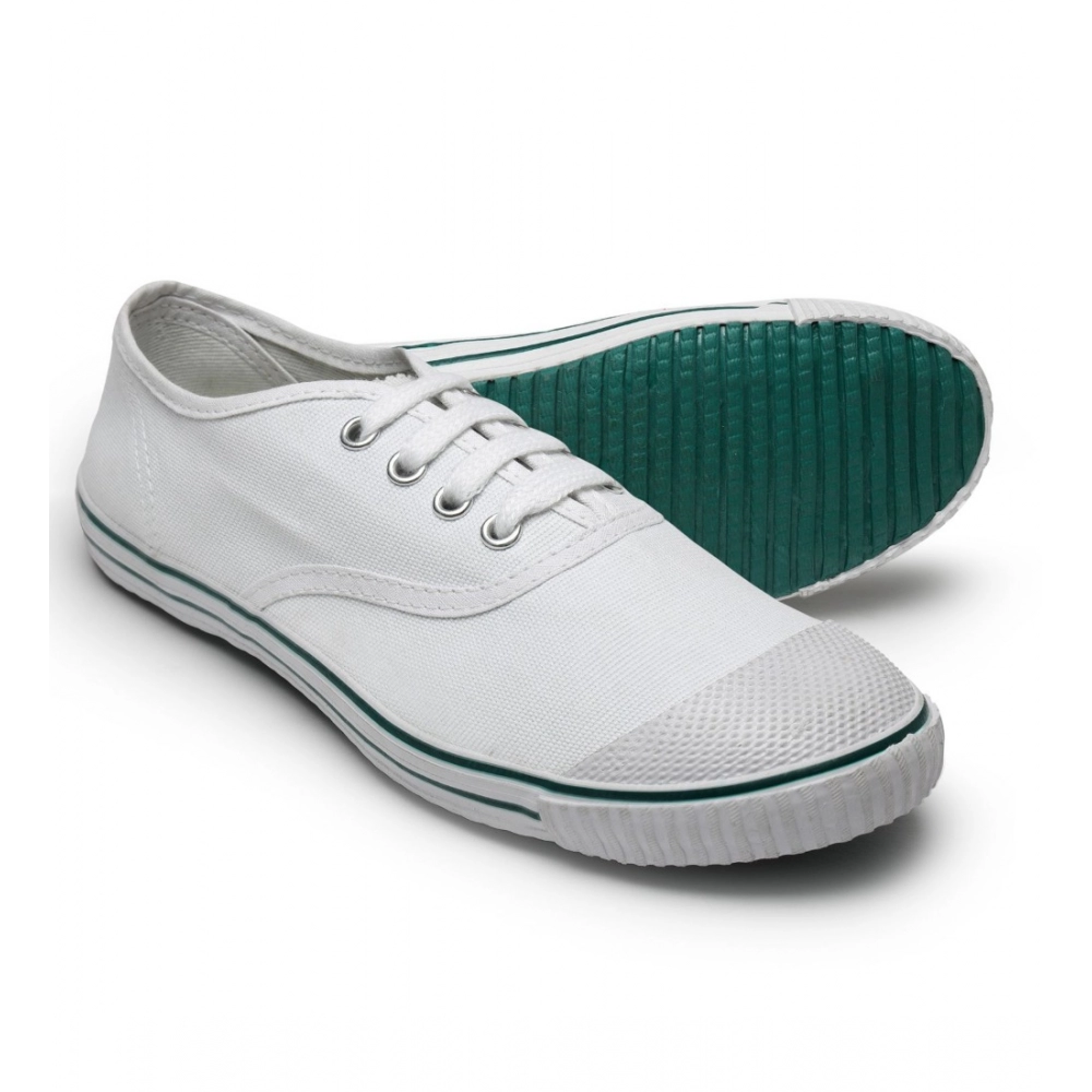 Unisex Cotton School Shoe Lace-Up (White) - Image 2