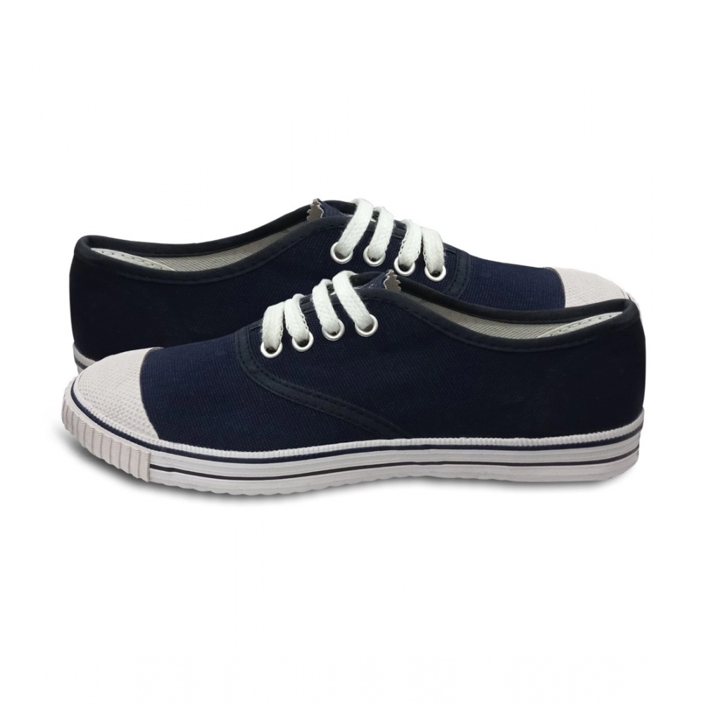 Unisex Cotton School Shoe Lace-Up (Navyblue) - Image 3
