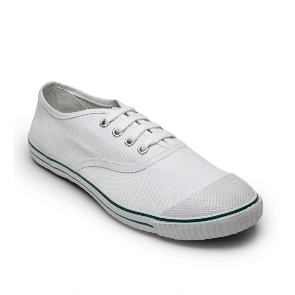 Unisex Cotton School Shoe Lace-Up (White) - Image 5
