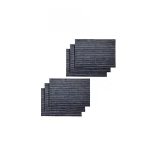 striped Vinyl Place Mats Sets (Black & White)