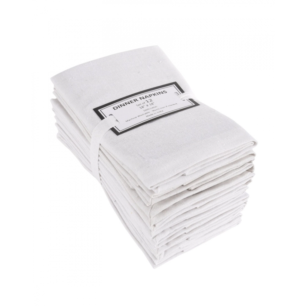Solid Cotton Napkins Sets (White) - Image 3