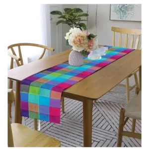 Checked Cotton Table Runners (Multicolor)