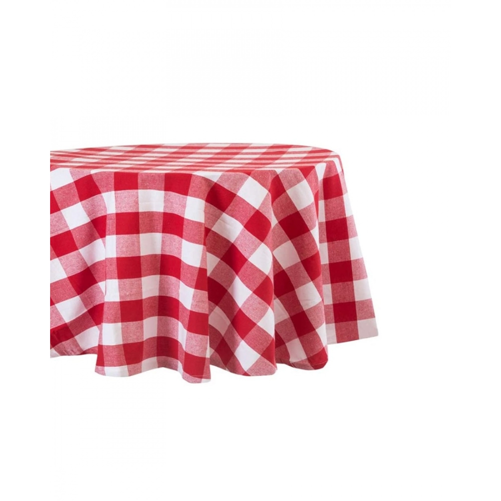 Checked Cotton Checks Table Cloth (Red) - Image 4