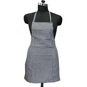 Checked Cotton Aprons (Black)