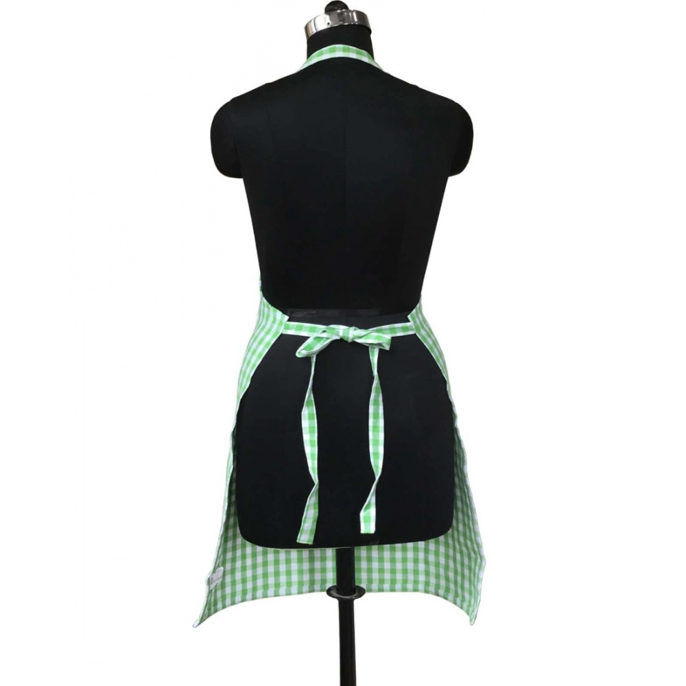Checked Cotton Aprons (Green) - Image 2