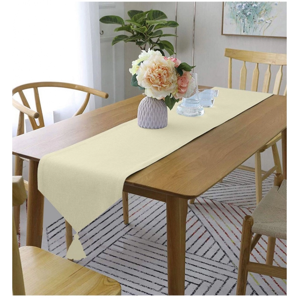 Solid Cotton Table Runners (Beige)