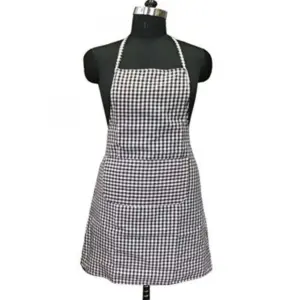 Checked Cotton Aprons (Brown)