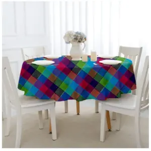 Checked Cotton Checks Table Cloth (Multicolor)