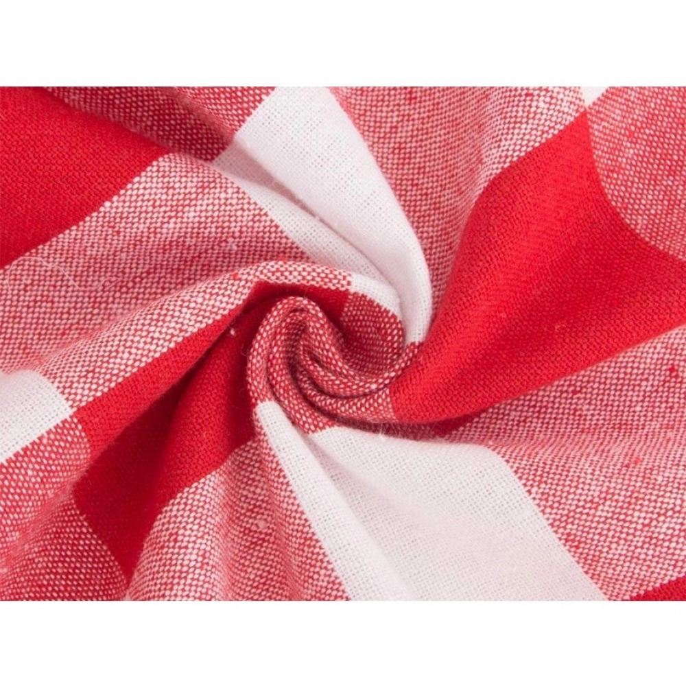 Checked Cotton Checks Table Cloth (Red) - Image 3
