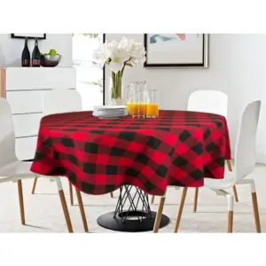 Checked Cotton Checks Table Cloth (Red & Black)