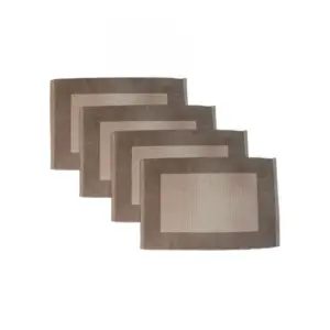 Ribbed Cotton Place Mats Sets (Beige)