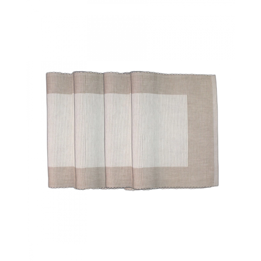 Ribbed Cotton Place Mats Sets (Cream) - Image 2