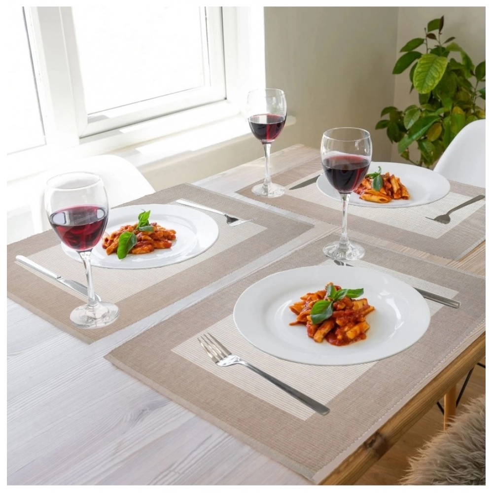 Ribbed Cotton Place Mats Sets (Cream) - Image 5