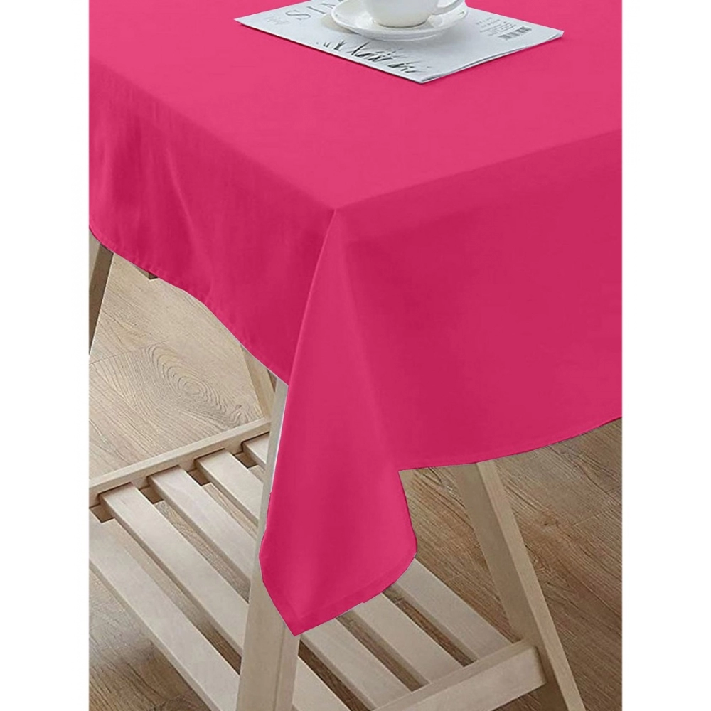 Solid Cotton Plain Table Cloth (Pink) - Image 2