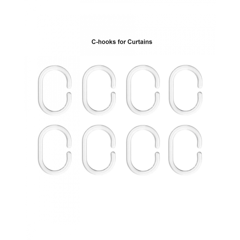 Waves Polyester Plain Shower Curtains with Plastic Eyelets (White) - Image 3