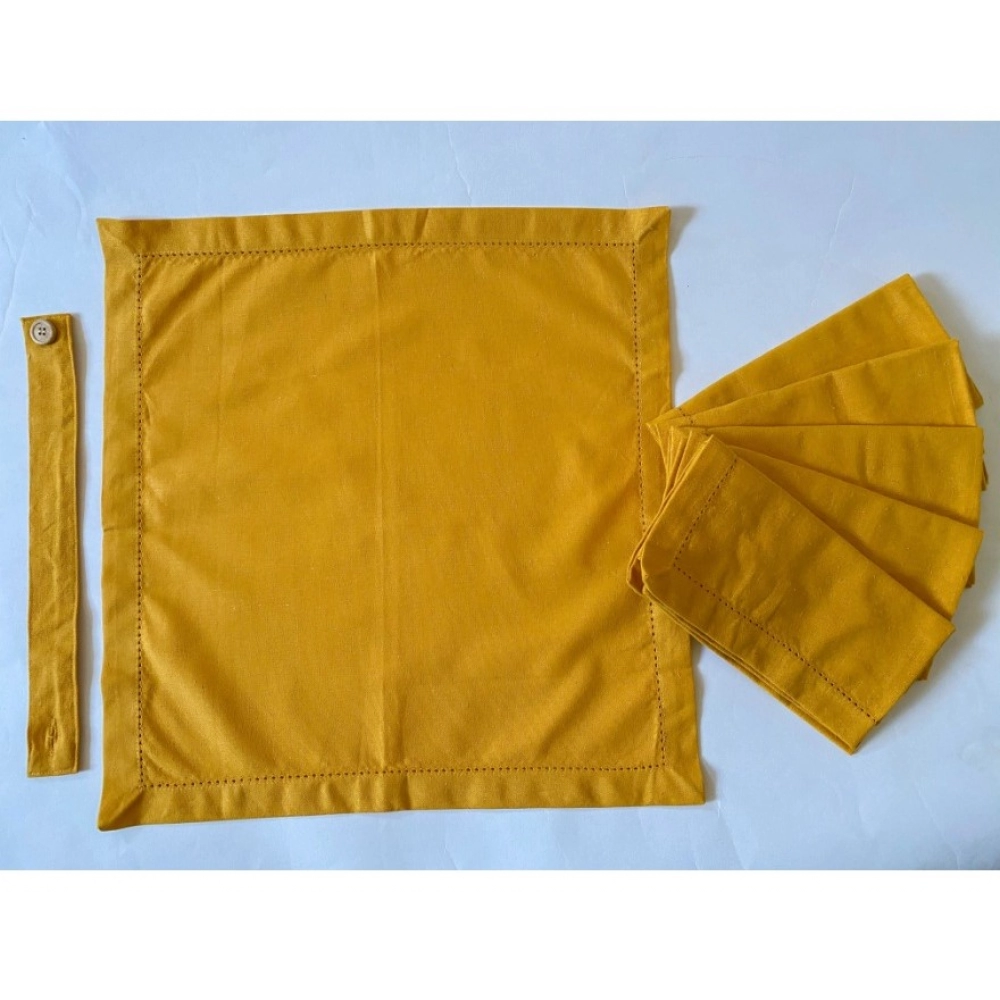 Solid Cotton Napkins Sets (Yellow) - Image 4