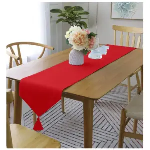 Solid Cotton Table Runners (Red)