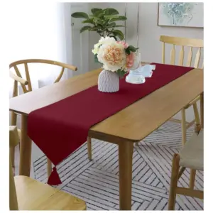 Solid Cotton Table Runners (Maroon)