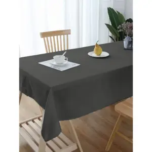 Solid Cotton Plain Table Cloth (Dark Grey)