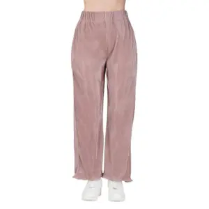Women's Casual Cotton Blend Striped Bottomwear (Pink)