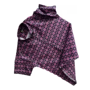 Men's Casual Short Sleeve Printed Cotton Blended Shirt (Purple)